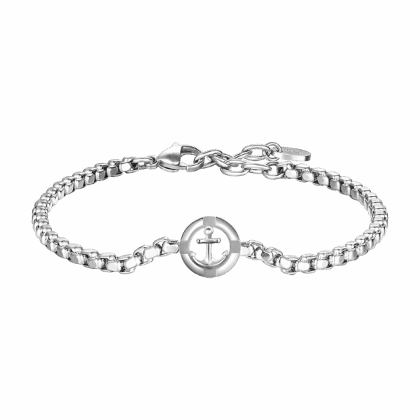 Bracciale uomo in acciaio con ancora - immagine 3
