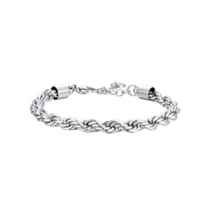Bracciale uomo in acciaio intreccio