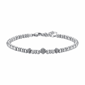 Bracciale uomo in acciaio con elementi effetto vintage