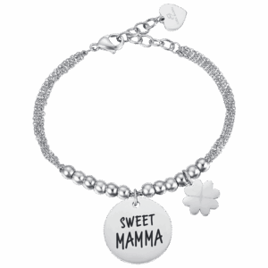 Bracciale donna in acciaio con scritta "Sweet mamma"