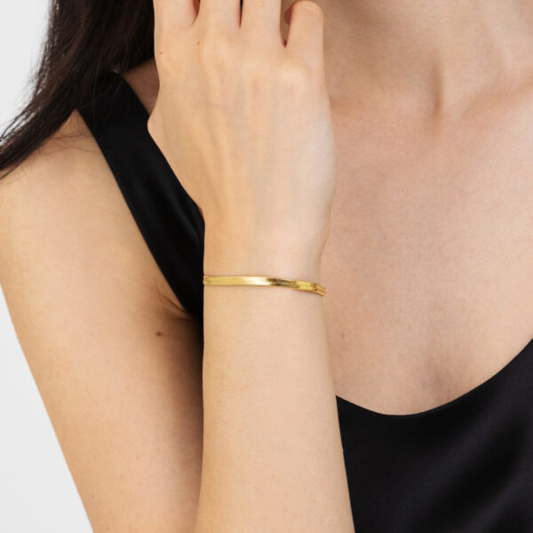Bracciale donna in acciaio IP gold snake - immagine 3