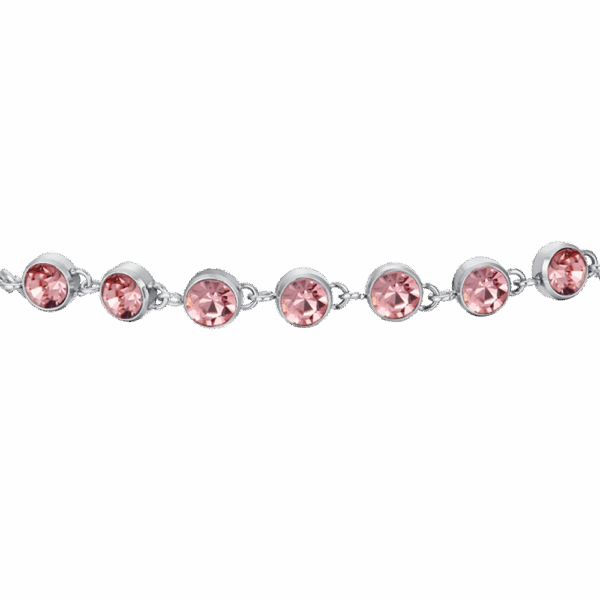 Bracciale donna in acciaio con cristalli rosa - immagine 5
