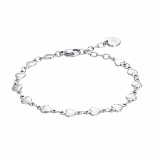 Bracciale donna in acciaio con cuori