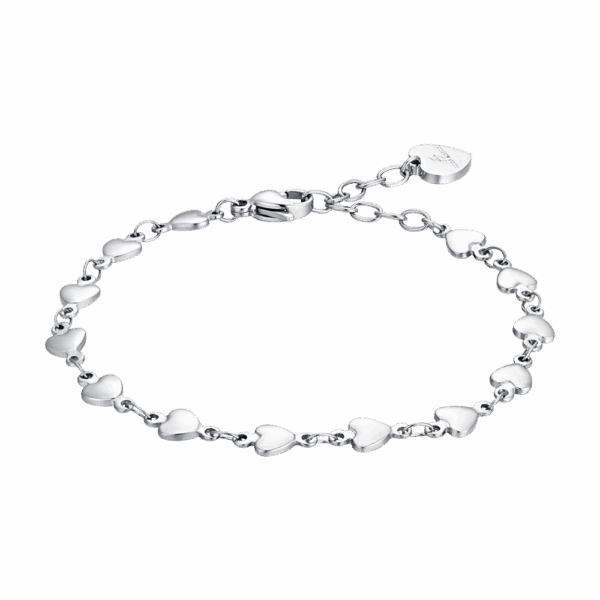 Bracciale donna in acciaio con cuori
