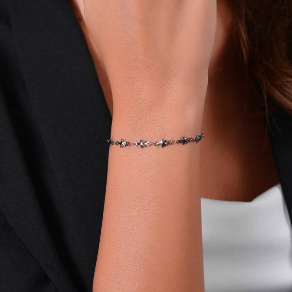 Bracciale donna in acciaio con stelle - immagine 5