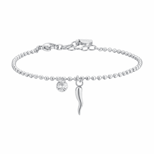 Bracciale donna in acciaio con corno e zircone - immagine 3