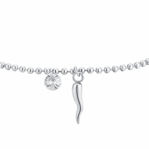 Bracciale donna in acciaio con corno e zircone - immagine 5