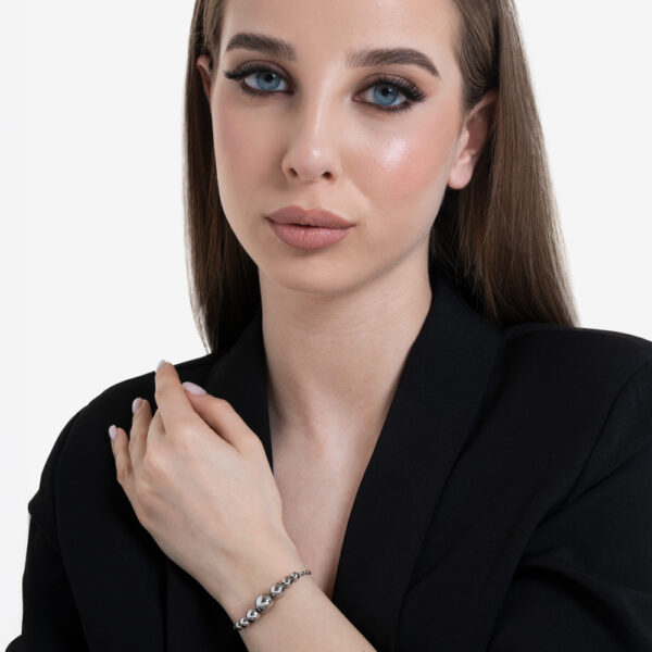 Bracciale donna in acciaio con sfere - immagine 6
