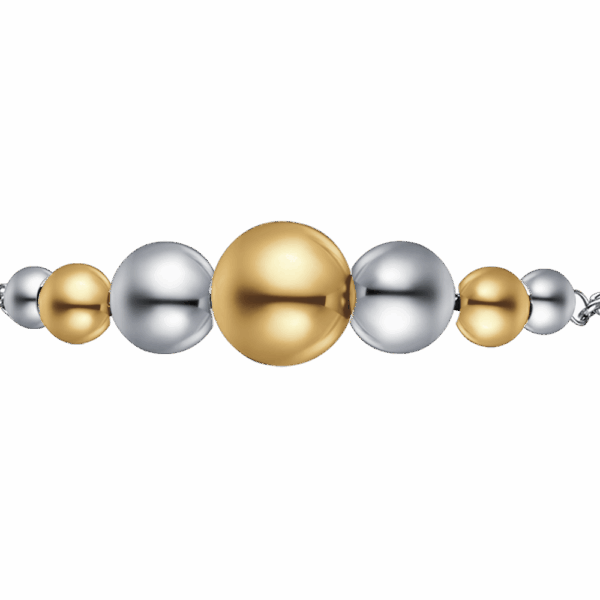 Bracciale donna in acciaio e IP gold con sfere - immagine 5