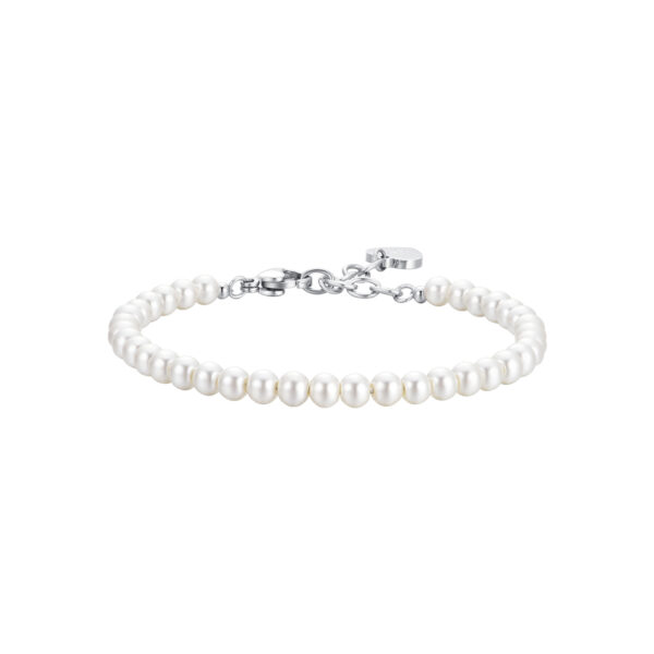 Bracciale donna in acciaio con perle