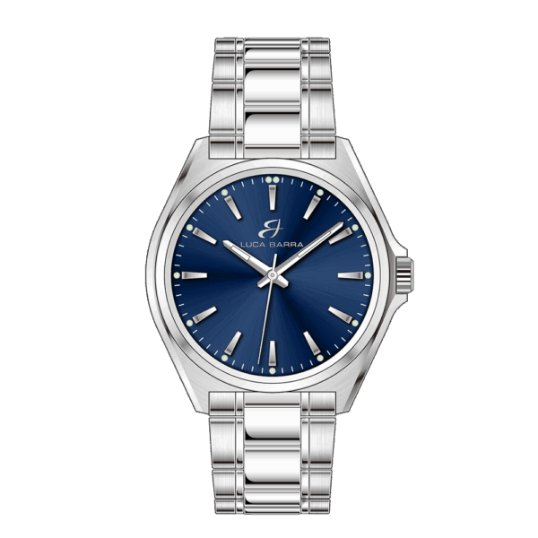 Orologio uomo in acciaio e quadrante blu