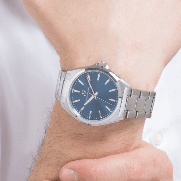 Orologio uomo in acciaio e quadrante blu - immagine 3