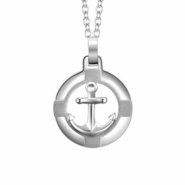 Collana uomo in acciaio con ancora - immagine 3