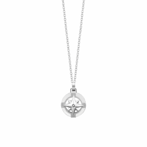 Collana uomo in acciaio con rosa dei venti