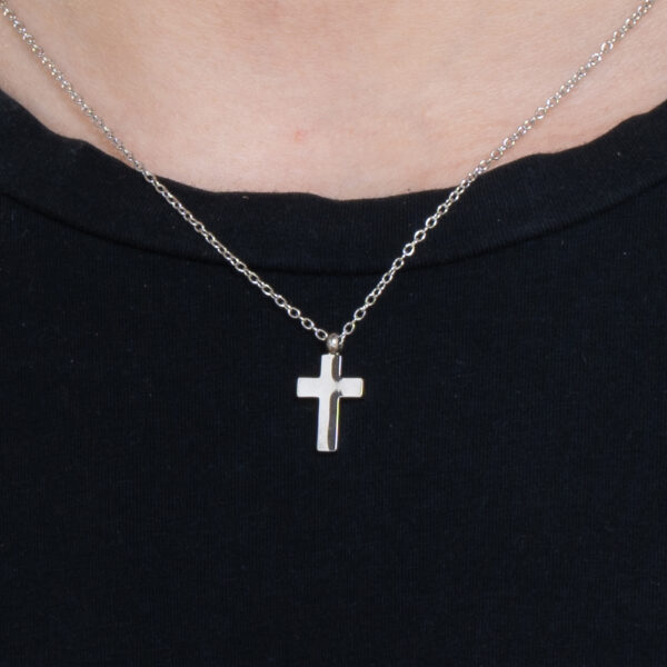 Collana uomo in acciaio con croce - immagine 4