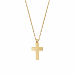 Collana uomo in acciaio IP gold con croce