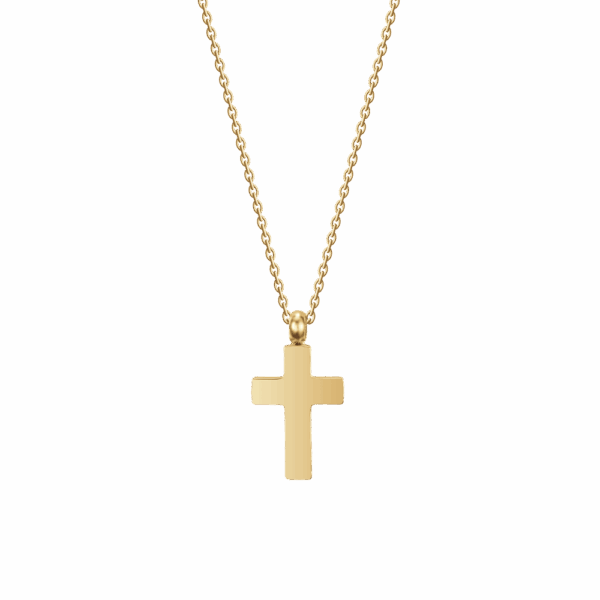 Collana uomo in acciaio IP gold con croce