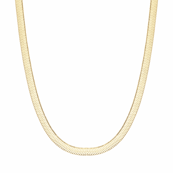 Collana donna in acciaio IP gold a snake - immagine 2
