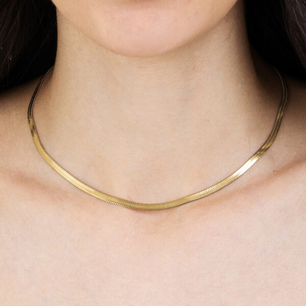 Collana donna in acciaio IP gold a snake