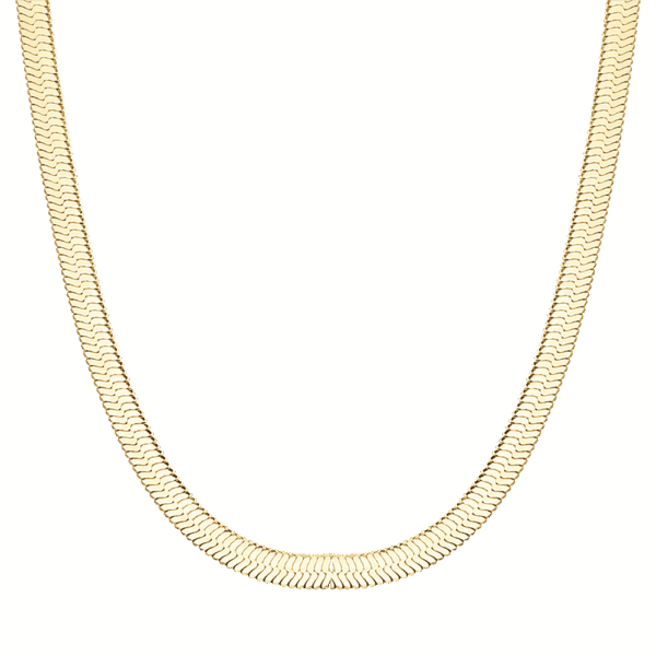 Collana donna in acciaio IP gold a snake - immagine 3