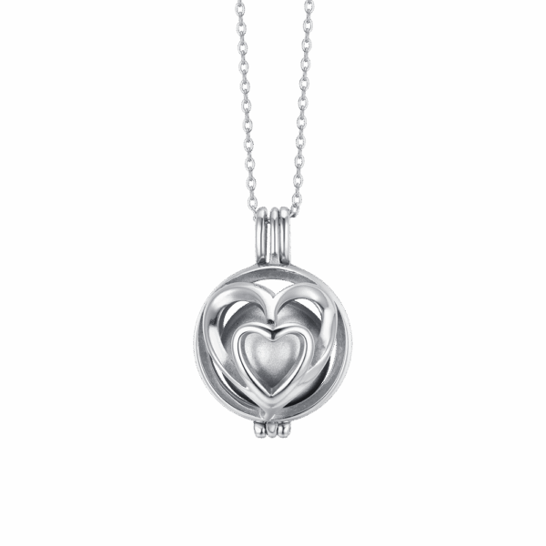 Collana donna chiama angeli in acciaio con cuori
