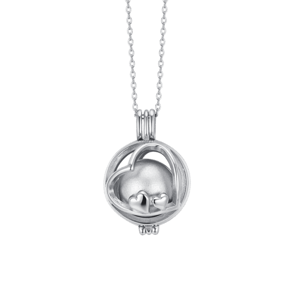 Collana donna chiama angeli in acciaio con cuori