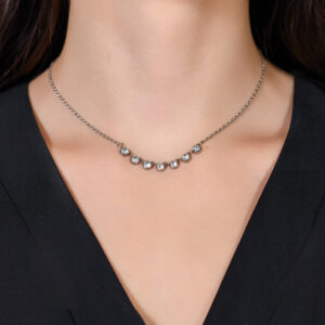 Collana donna in acciaio con cristalli