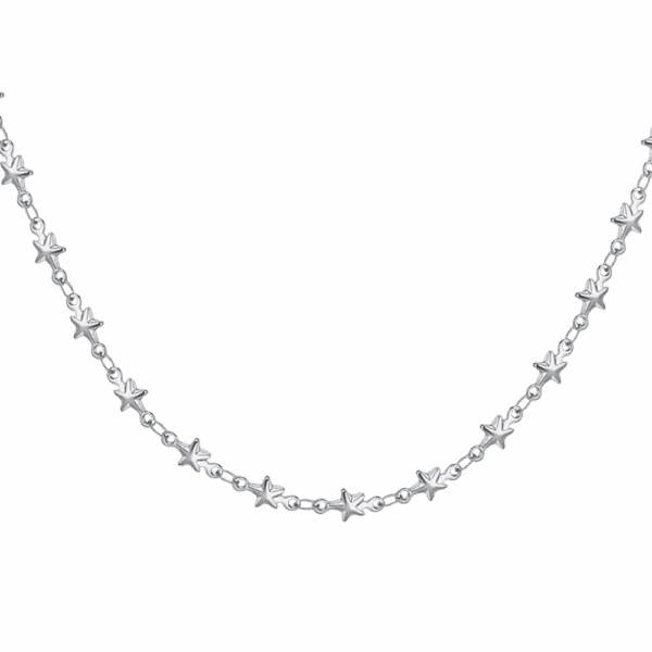 Collana donna in acciaio con stelle