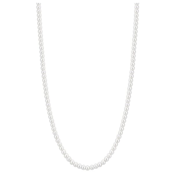 Collana donna in acciaio con perle 4mm