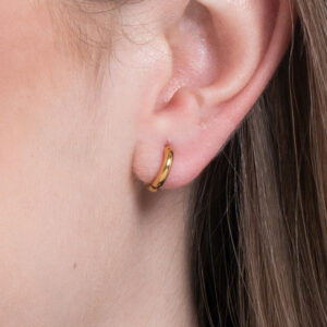 Orecchini donna in acciaio Ip Gold cerchi 12mm