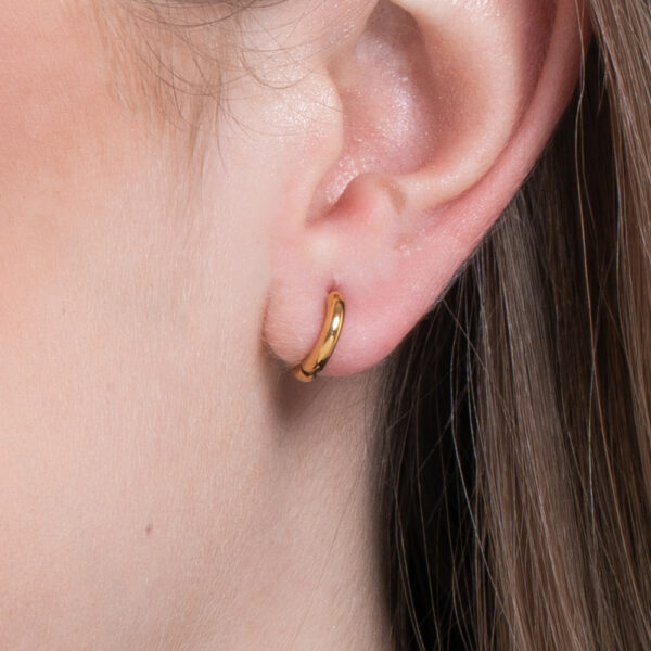 Orecchini donna in acciaio Ip Gold cerchi 12mm