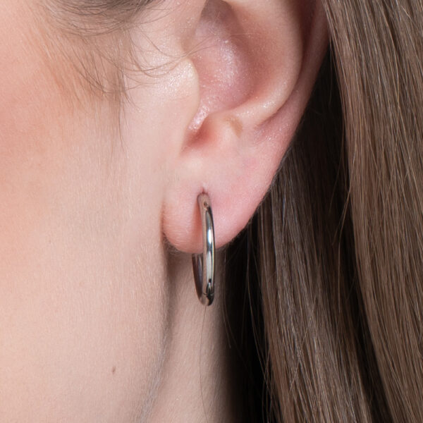 Orecchini donna in acciaio cerchi 14mm - immagine 3