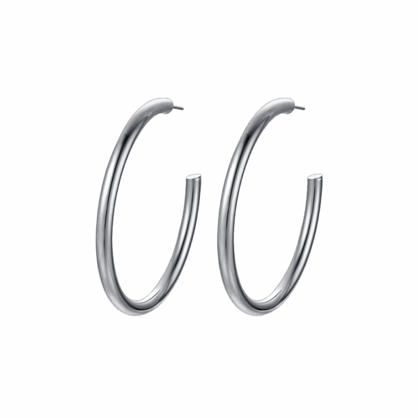 Orecchini donna in acciaio cerchi 4,8cm - immagine 3