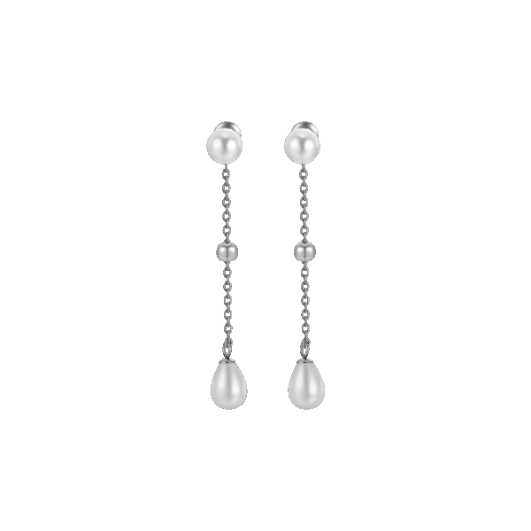 Orecchini donna in acciaio con perle