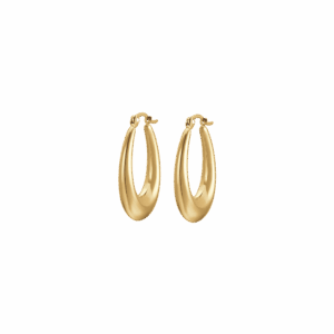 Orecchini donna in acciaio IP gold bombato