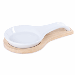 Poggiamestolo in ceramica e bamboo