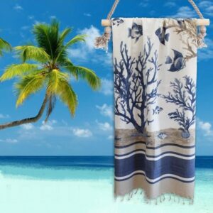 Telo mare fouta Corallo Blu