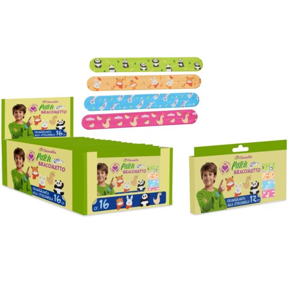 Set 12 braccialetti cerotto antizanzare Animals