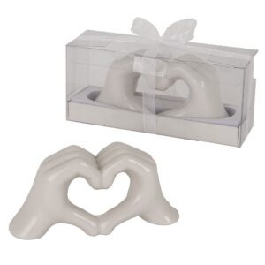 Mani cuore in ceramica bianco