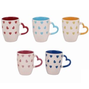 Tazza mug pastello con manico a cuore