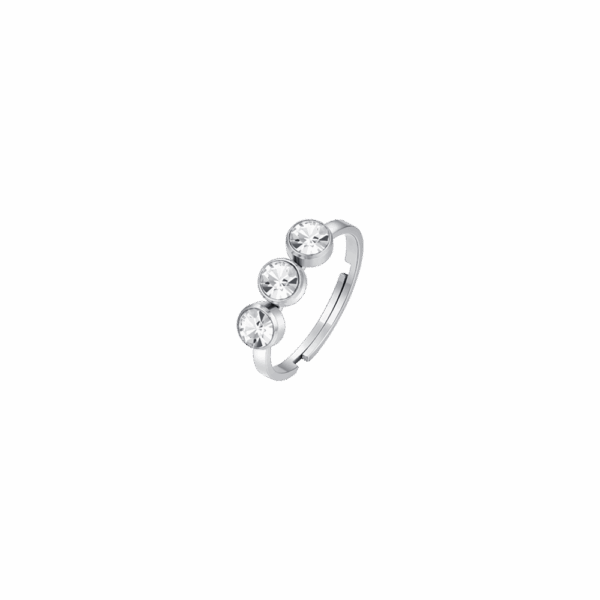 Anello donna in acciaio con cristalli - immagine 2