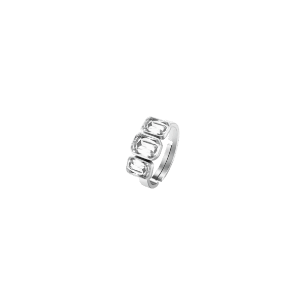 Anello donna in acciaio con cristalli