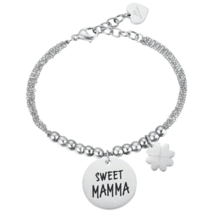 Bracciale donna in acciaio con scritta "Sweet Mamma"