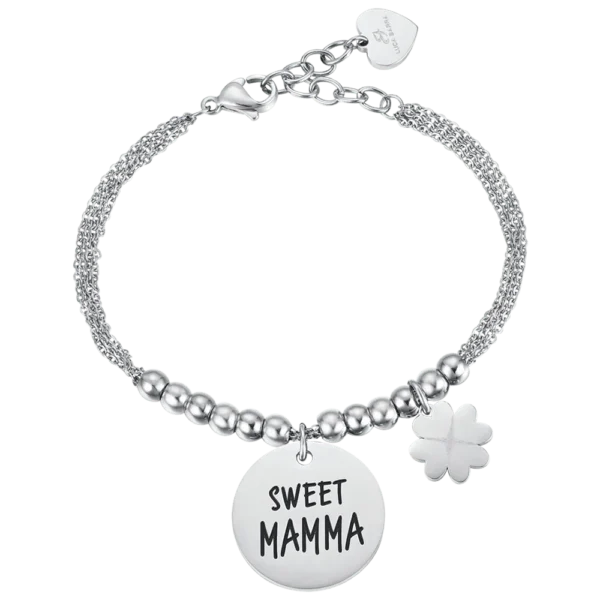 Bracciale donna in acciaio con scritta "Sweet Mamma"