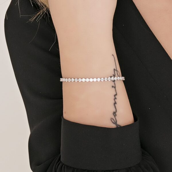 Bracciale tennis donna in acciaio con cristalli - immagine 2
