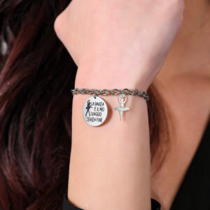 Bracciale donna in acciaio con scritta "La danza è il mio viaggio senza fine"