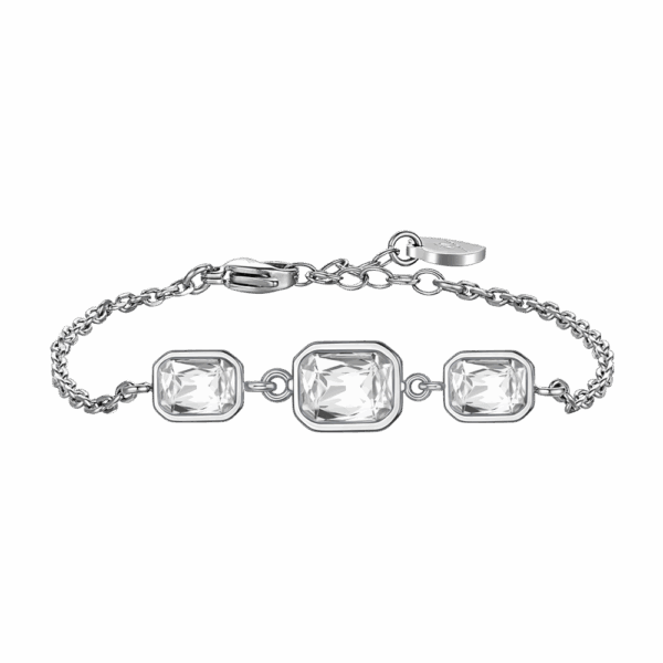 Bracciale donna in acciaio con cristalli