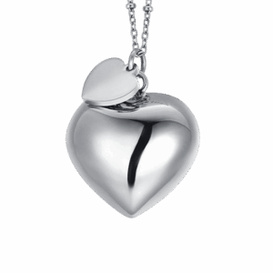 Collana chiama angeli in acciaio a cuore