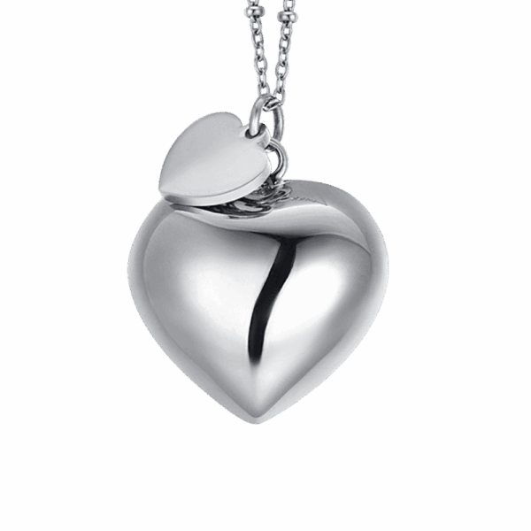 Collana chiama angeli in acciaio a cuore