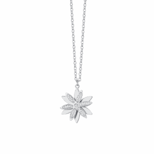 Collana donna in acciaio con fiore della vita girevole